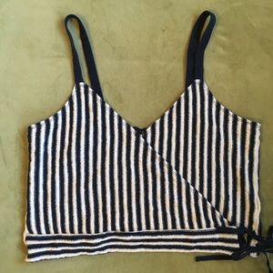Madewell Striped V-Neck Crop Top